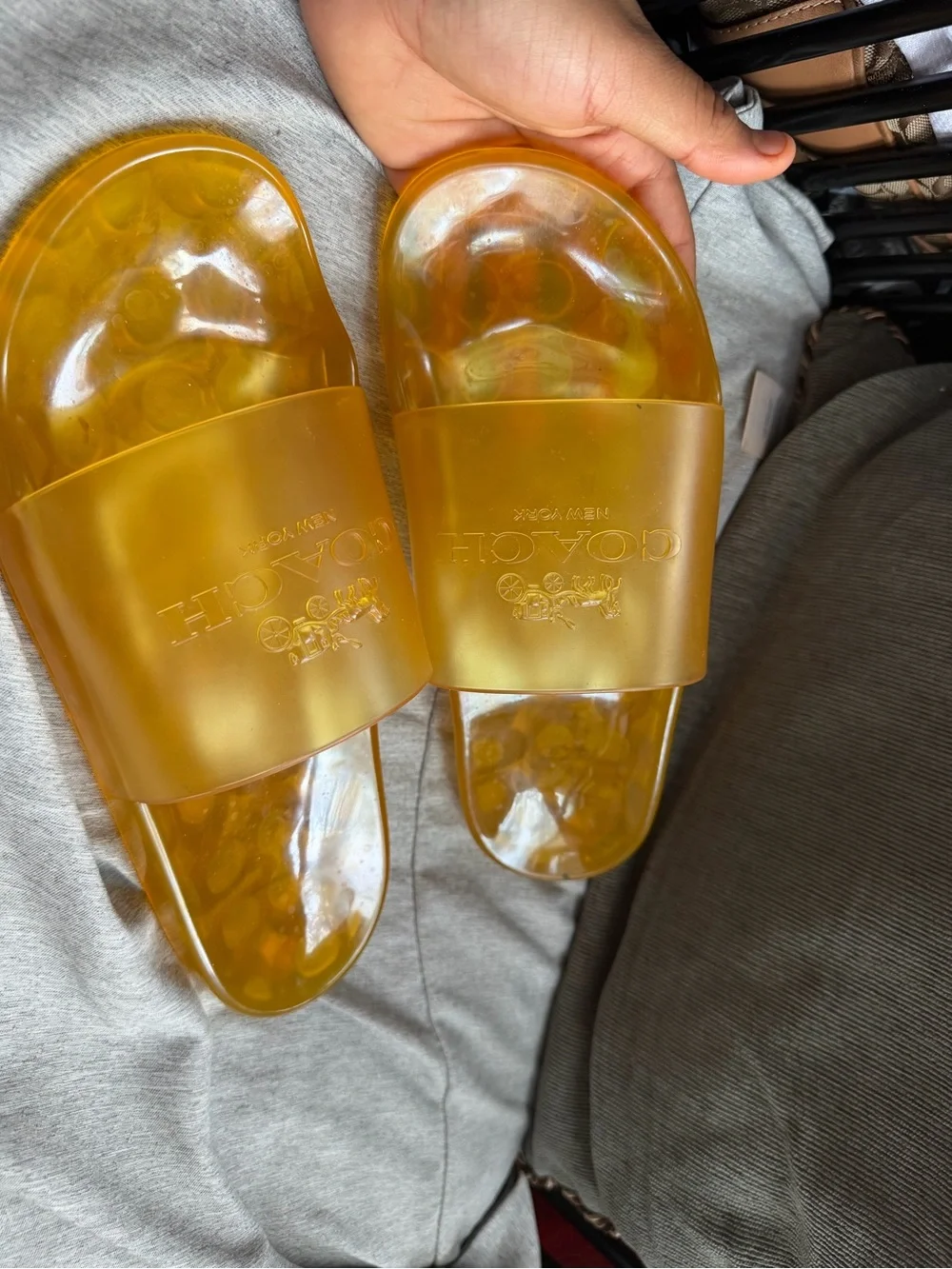 Coach Amber Transparent Slide Sandals